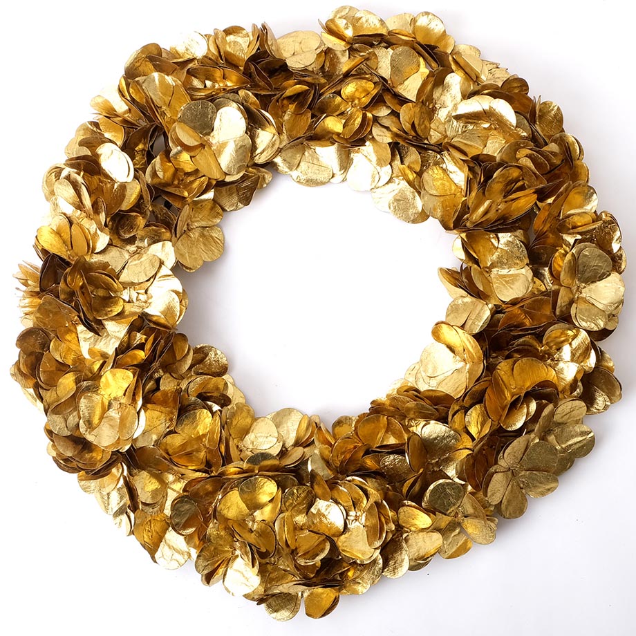 GOLD LEAF BLOSSOM WREATH (D24FGHW32”) by DEPARTMENT 24